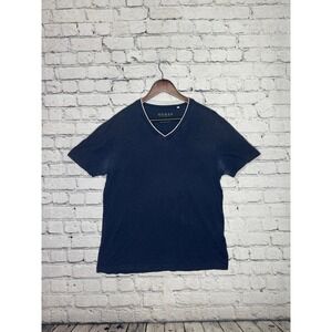 GUESS LOS ANGELES Men's Navy Blue V Neck Short‎ Sleeve T Shirt Size L